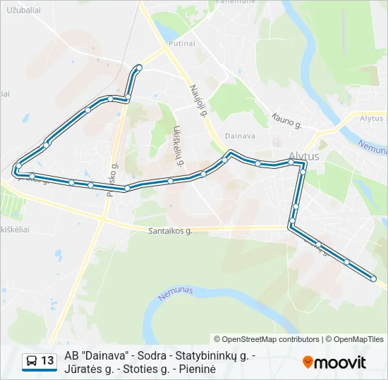 13 Bus Line Map