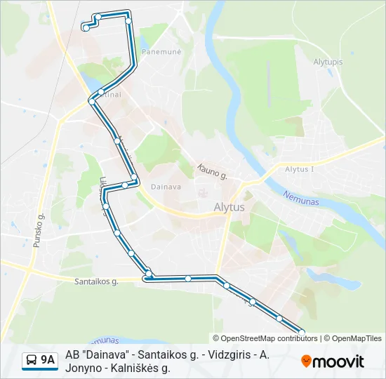 9A Bus Line Map