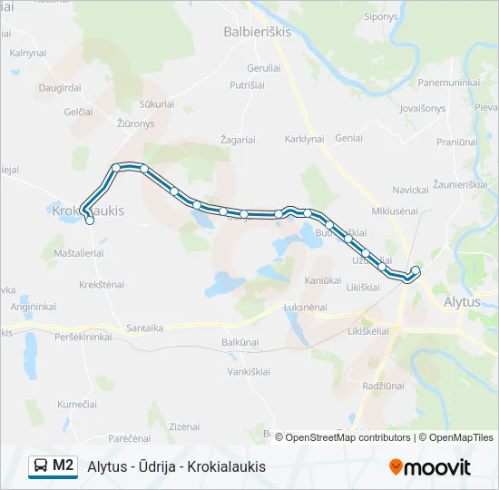 M2 Bus Line Map