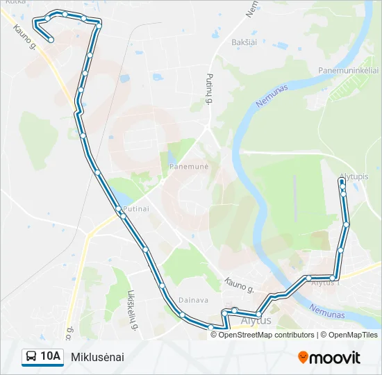 10A Bus Line Map