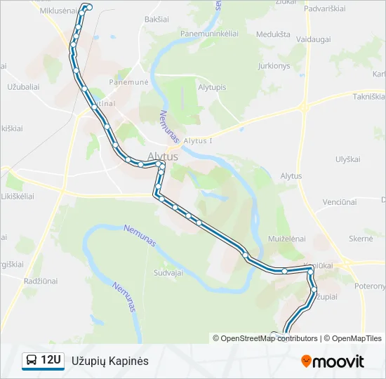 12U Bus Line Map