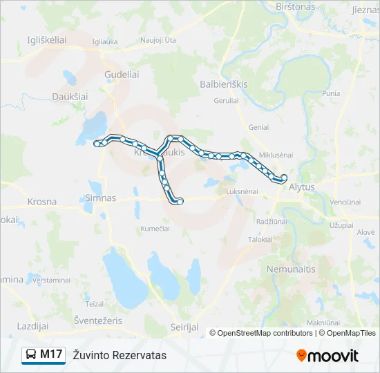 M17 Bus Line Map
