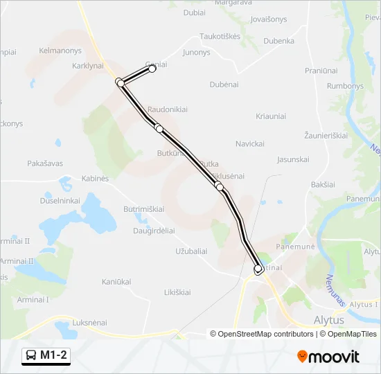 M1-2 Bus Line Map
