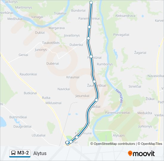 Автобус M3-2: карта маршрута
