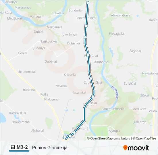 M3-2 Bus Line Map