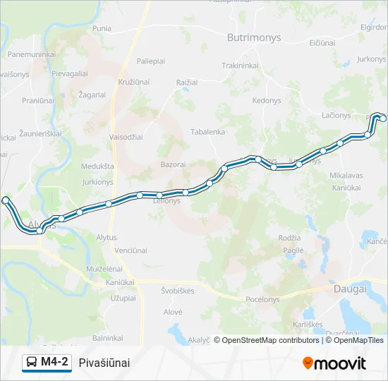 Автобус M4-2: карта маршрута