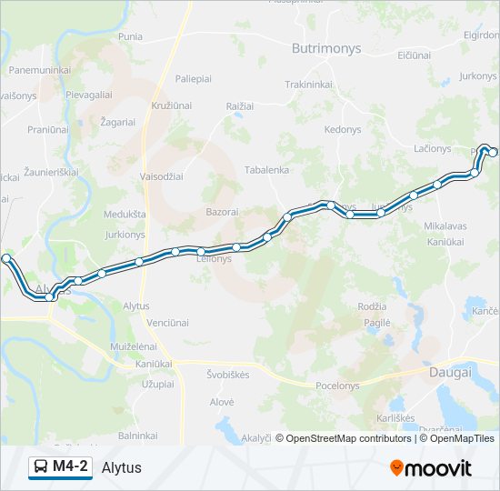 Автобус M4-2: карта маршрута