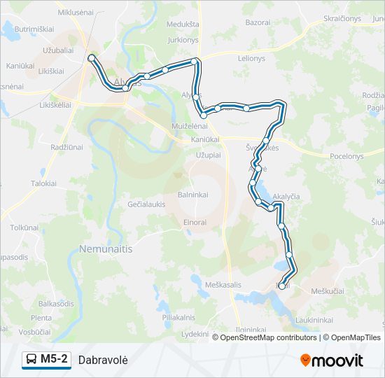 Автобус M5-2: карта маршрута