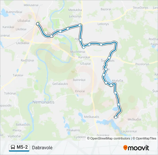 M5-2 Bus Line Map