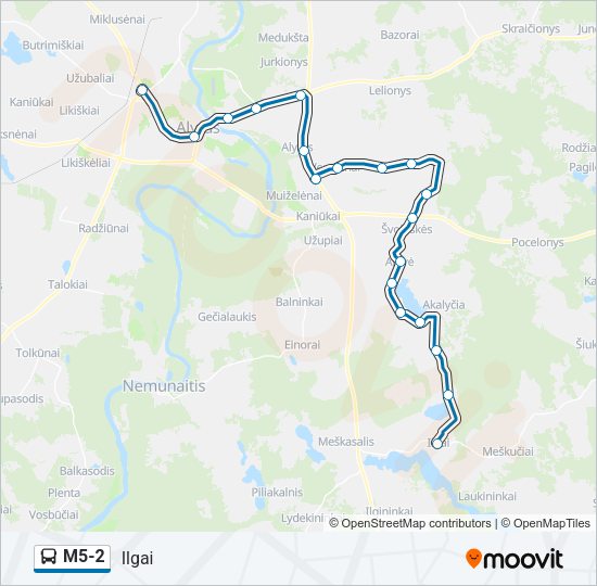 Автобус M5-2: карта маршрута