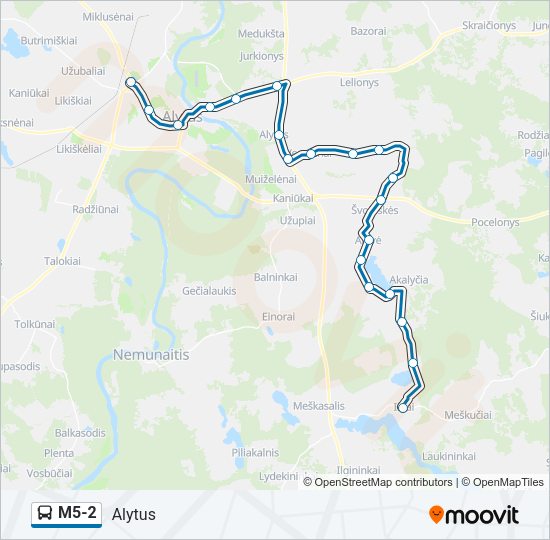 Автобус M5-2: карта маршрута