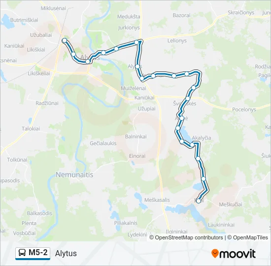 M5-2 Bus Line Map