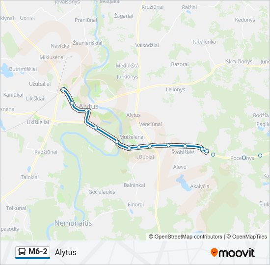 Автобус M6-2: карта маршрута