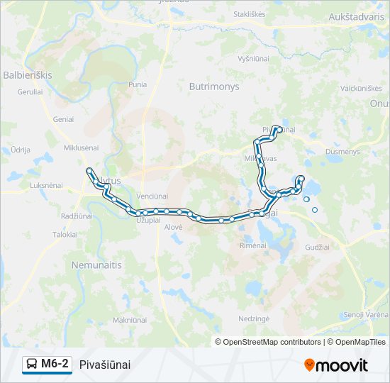 Автобус M6-2: карта маршрута