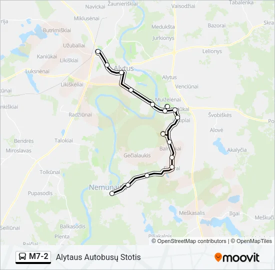 M7-2 Bus Line Map