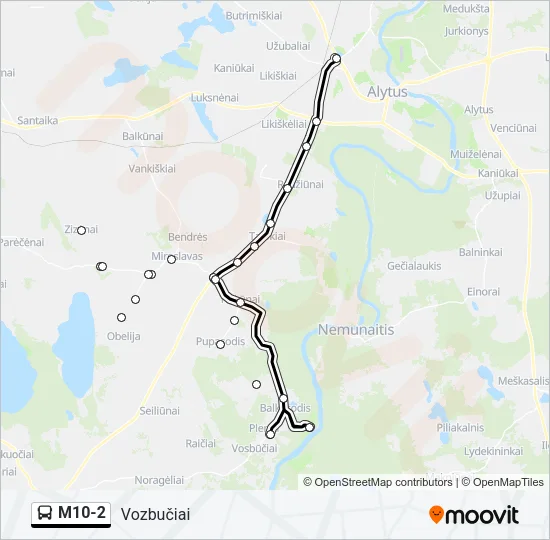 M10-2 Bus Line Map