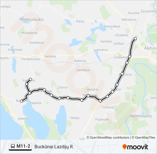 Автобус M11-2: карта маршрута