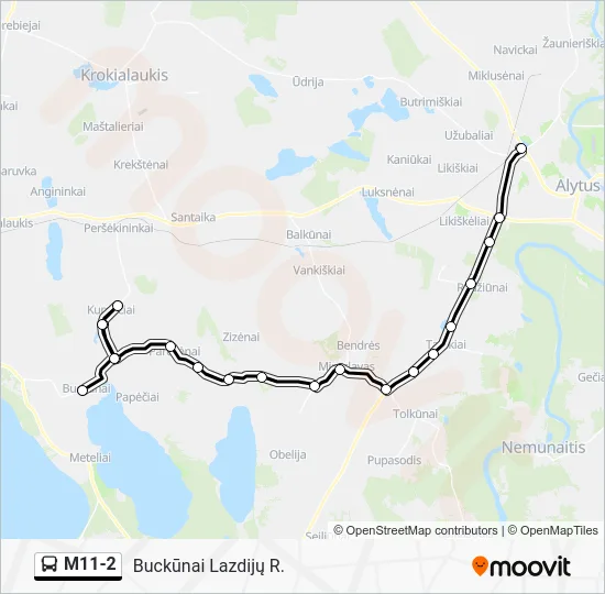 Автобус M11-2: карта маршрута