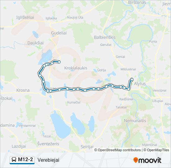 Автобус M12-2: карта маршрута