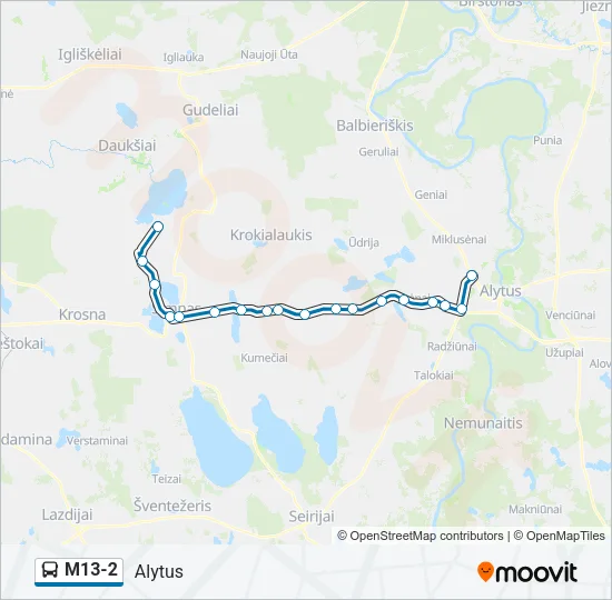 M13-2 Bus Line Map