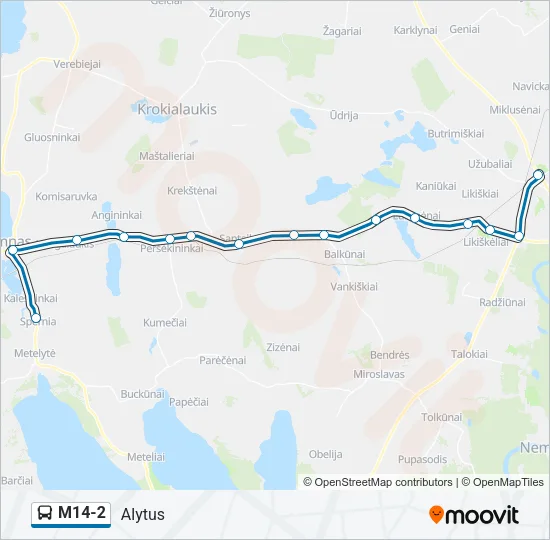 M14-2 Bus Line Map