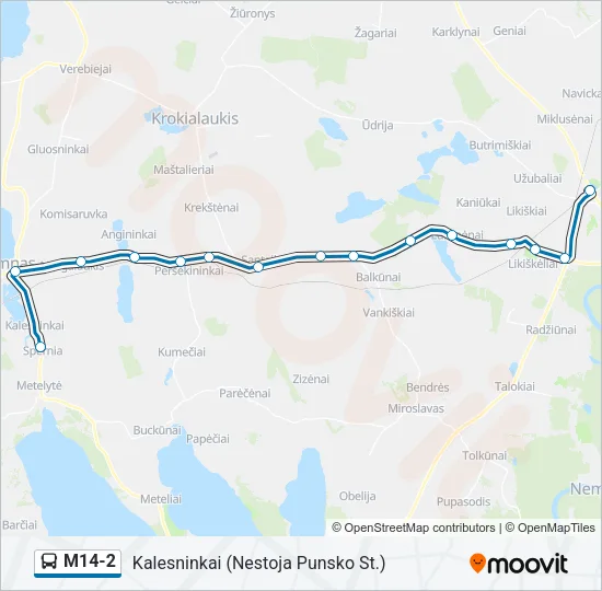 M14-2 Bus Line Map