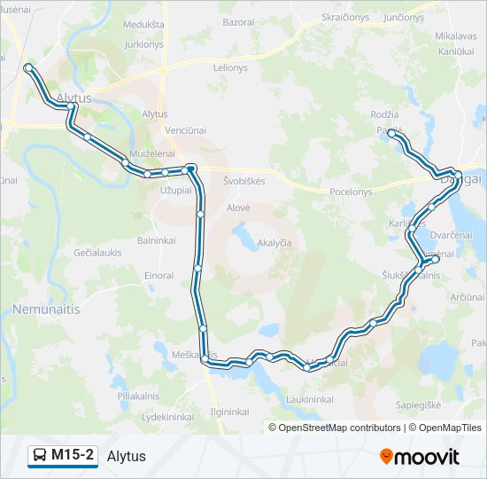 Автобус M15-2: карта маршрута
