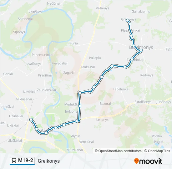 M19-2 Bus Line Map
