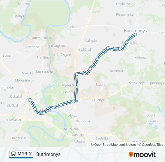 M19-2 Bus Line Map