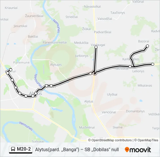 M20-2 Bus Line Map