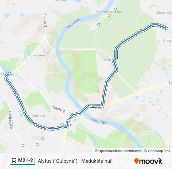 Автобус M21-2: карта маршрута