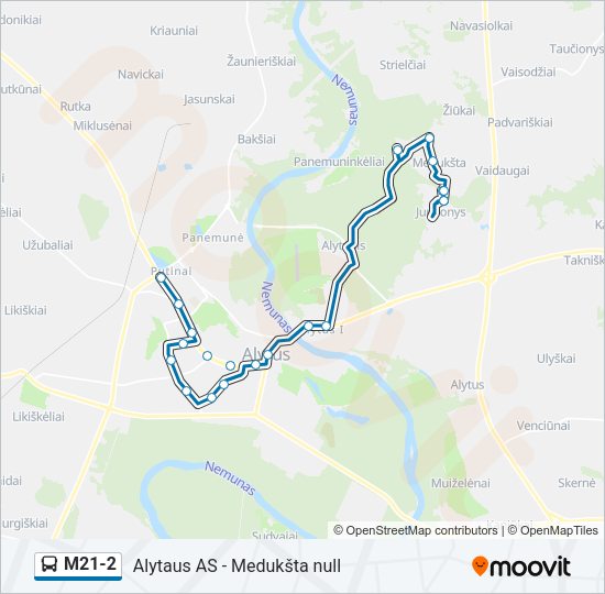 Автобус M21-2: карта маршрута