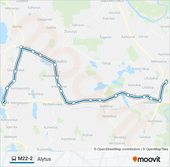 M22-2 Bus Line Map