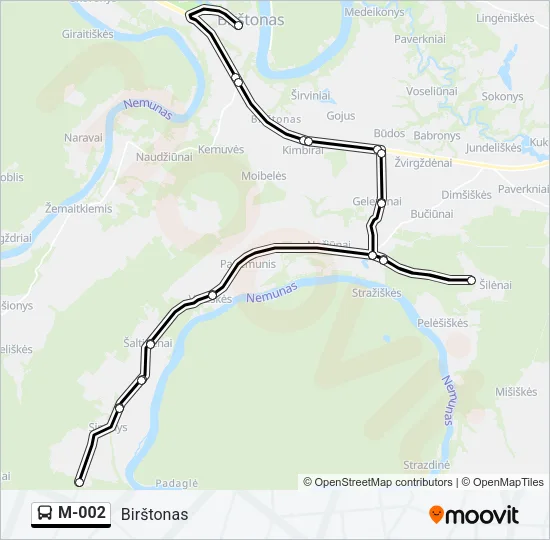 M-002 Bus Line Map