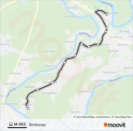 M-003 Bus Line Map