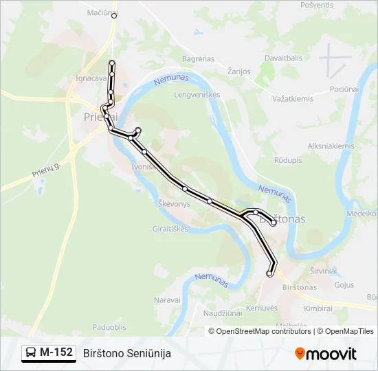 M-152 Bus Line Map