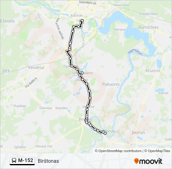 M-152 Bus Line Map