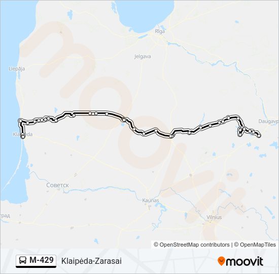 Автобус M-429: карта маршрута