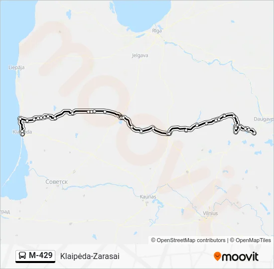Автобус M-429: карта маршрута