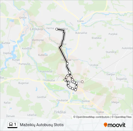 1 Bus Line Map