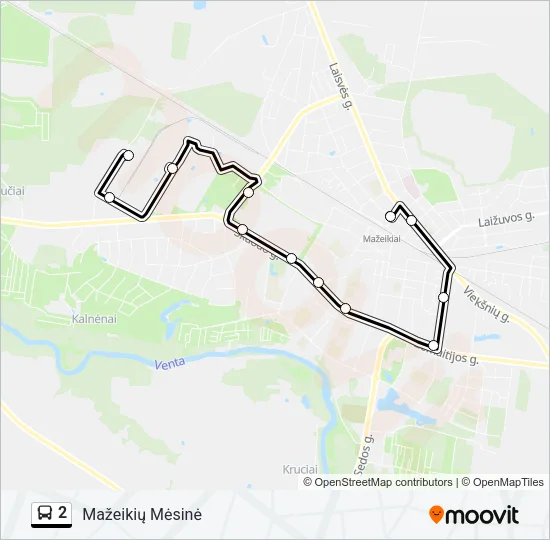 Автобус 2: карта маршрута