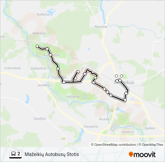Автобус 2: карта маршрута