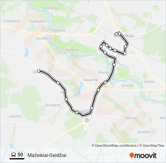 50 Bus Line Map