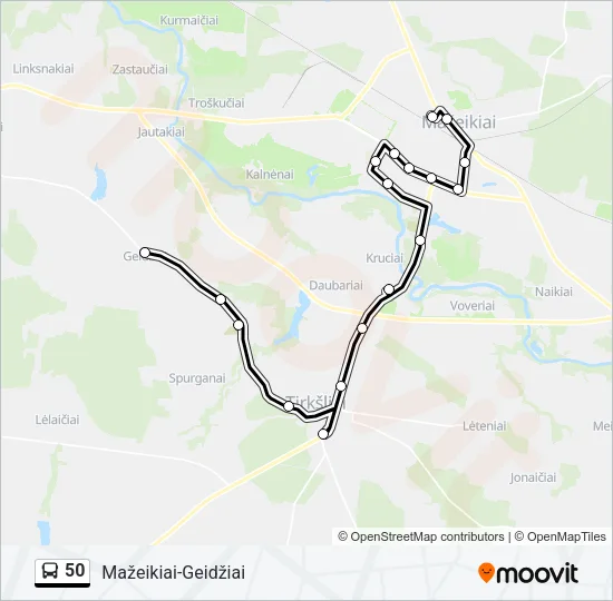 50 Bus Line Map
