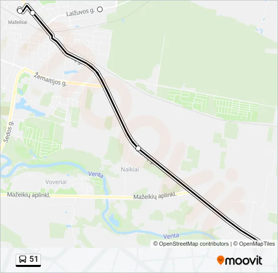 51 Bus Line Map