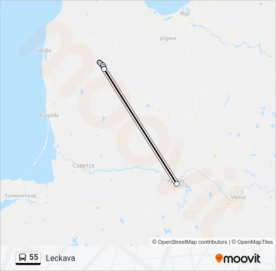 55 Bus Line Map