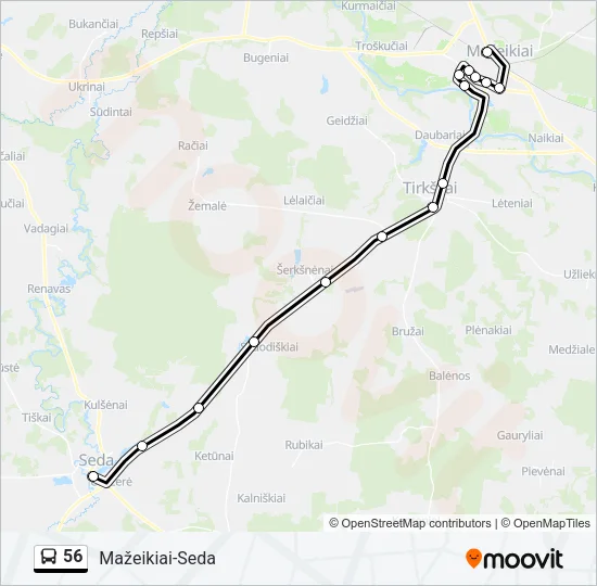 56 Bus Line Map