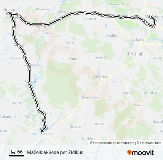 Автобус 66: карта маршрута