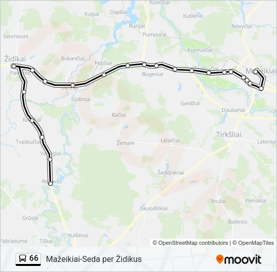 Автобус 66: карта маршрута
