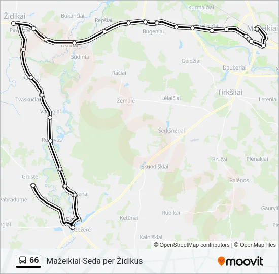 Автобус 66: карта маршрута